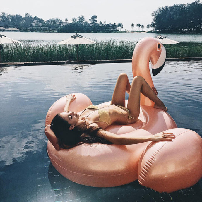 Rose Gold Flamingo Pool Float