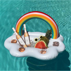 Rainbow Cloud Drink Holder Pool Float